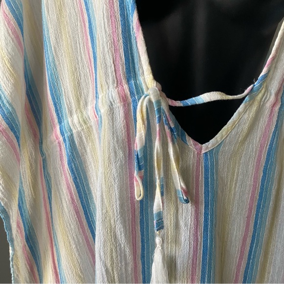 Jessica Simpson Women's Swimsuit Border Bathing Suit Cover Up stripes size L NEW - Picture 3 of 7